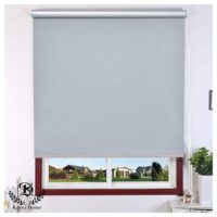 DHI Decor Customized Window Roller Blind Curtains (PVC, 36" Width x 40" Height, Light Grey)